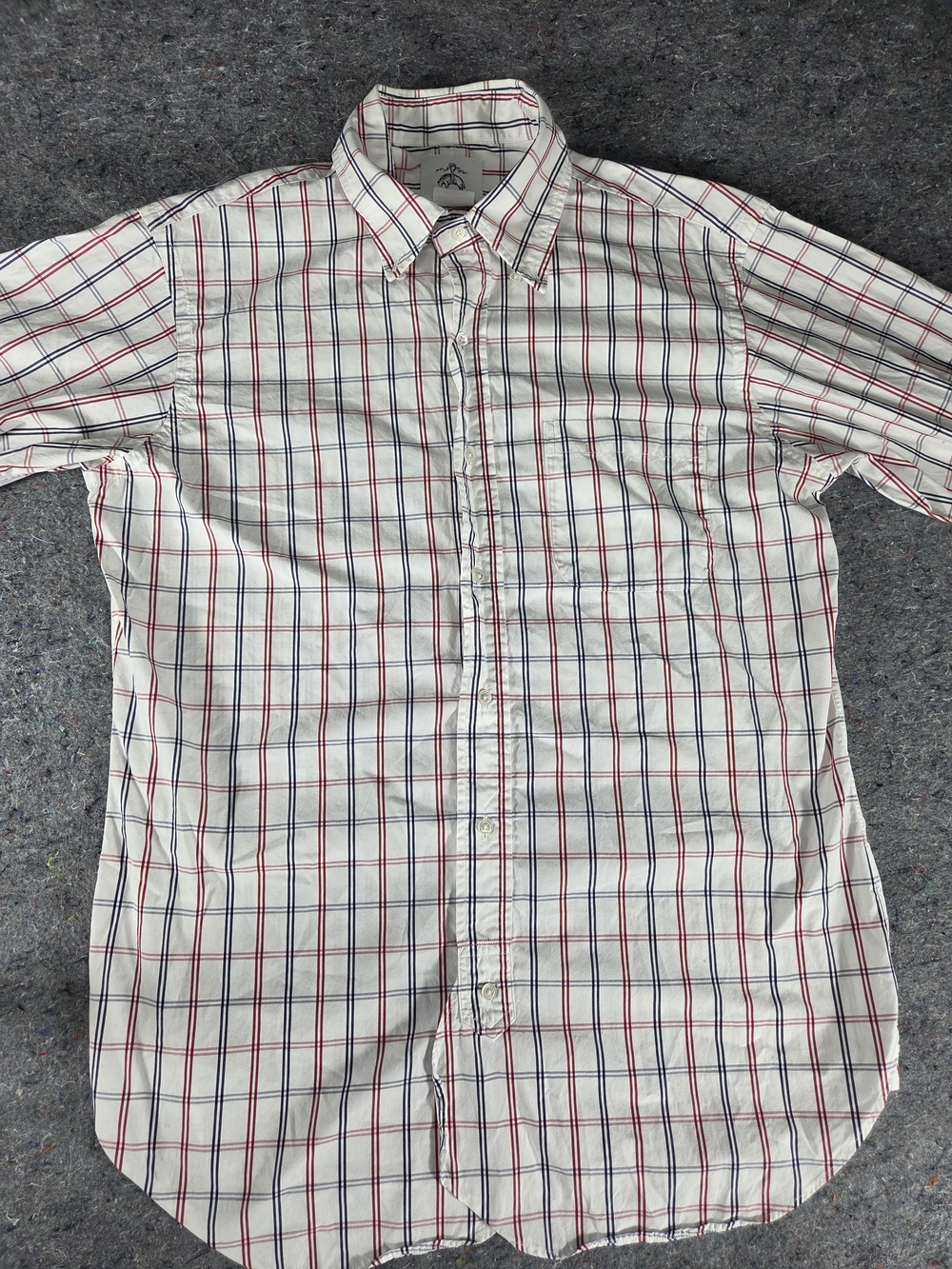 Brooks Brothers Black Fleece Thom Browne BB3 Plaid Shirt Made USA Large